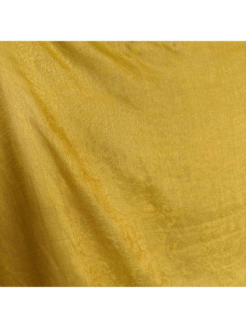 Elegant Yellow Scarf with 3.5” Fringe on the edges. Paisley design Tone on tone - Picture 8 of 15